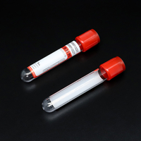 Red Cap Plain Plastic PET Medical 3ml Blood Collection Tube