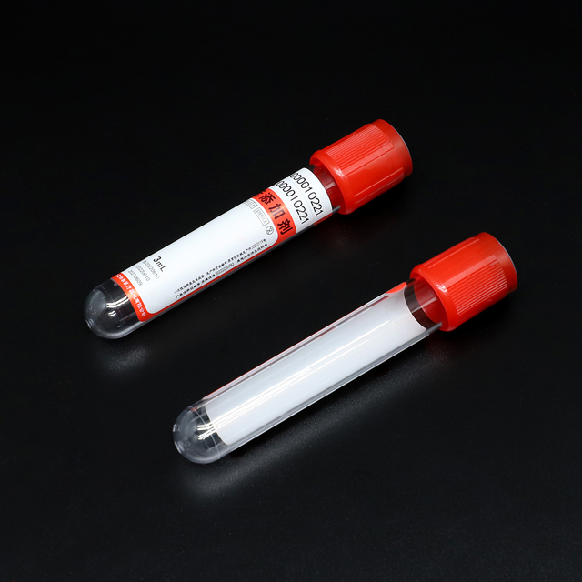 Red Cap Plain Plastic PET Medical 3ml Blood Collection Tube