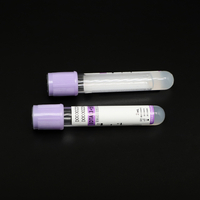 Purple Cap Disposable 2ml Glass Plastic Medical Blood Collection Plain Tube