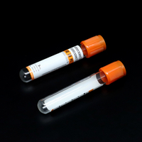 Plastic Red Plain Clot Activator PT Blood Collection Tube